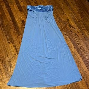 EUC David’s Bridal Cornflower Blue Bridesmaid Prom Dress Strapless 12